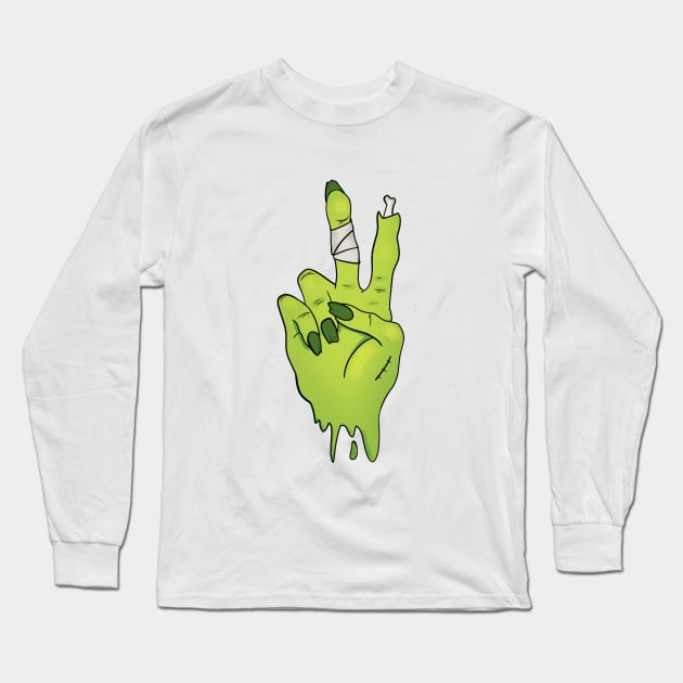 ZOMBIE PEACE SIGN Long Sleeve T-Shirt by ButterflyX